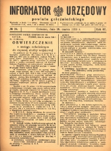 Informator Urzędowy Powiatu Gnieźnieńskiego 1938.03.26 R.87 Nr24