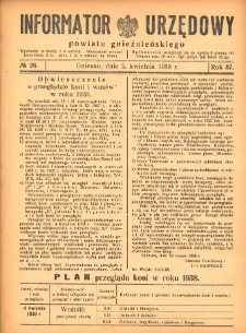 Informator Urzędowy Powiatu Gnieźnieńskiego 1938.04.02 R.87 Nr26