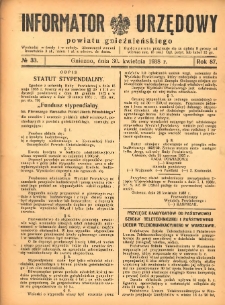 Informator Urzędowy Powiatu Gnieźnieńskiego 1938.04.30 R.87 Nr33
