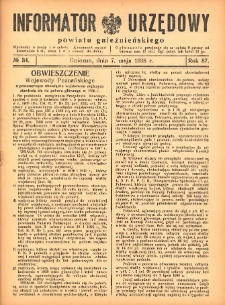 Informator Urzędowy Powiatu Gnieźnieńskiego 1938.05.07 R.87 Nr34