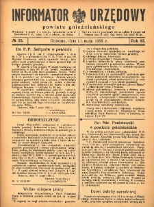 Informator Urzędowy Powiatu Gnieźnieńskiego 1938.05.11 R.87 Nr35