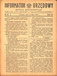 Informator Urzędowy Powiatu Gnieźnieńskiego 1938.07.13 R.87 Nr49
