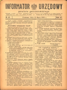 Informator Urzędowy Powiatu Gnieźnieńskiego 1938.07.13 R.87 Nr49