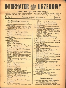 Informator Urzędowy Powiatu Gnieźnieńskiego 1938.07.16 R.87 Nr50