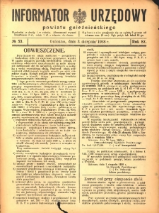 Informator Urzędowy Powiatu Gnieźnieńskiego 1938.08.03 R.87 Nr53