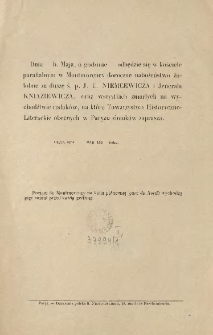 [Zaproszenie Inc.:} " Dnia b. maja, o godzinie ... odbędzie się w kościele parafialnym w Montmorency doroczne nabożeństwo ..."