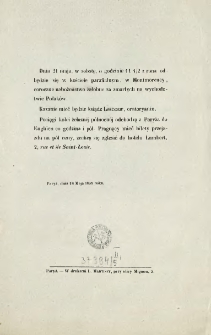 [Zawiadomienie Inc.:] " Dnia 21 maja, w sobotę, o godzinie 11 1/2 z rana odbędzie się w kościele parafialnym, w Montmorency ..."