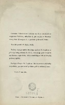 [Zawiadomienie Inc.:] " Coroczne Nabożeństwo żałobne za dusze zmarłych na wygnaniu Polaków, odbędzie się ..."