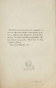 [Zawiadomienie Inc.:] " Towarzystwo historyczno-literackie zawiadamia, iż doroczne nabożeństwo żałobne ..."