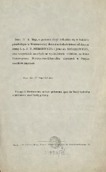[Zaproszenie Inc.:] " Dnia 21 maja, o godzinie 11stej odbędzie się w kościele parafialnym w Montmorency doroczne nabożeństwo żałobne ..."