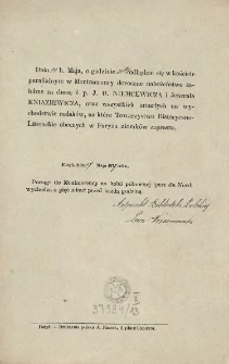 [Zaproszenie Inc.:] " Dnia 21. b. Maja, o godzinie 11tej odbędzie się w kościele parafialnym w Montmorency doroczne nabożeństwo ..."
