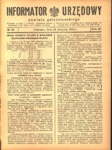 Informator Urzędowy Powiatu Gnieźnieńskiego 1938.08.24 R.87 Nr58