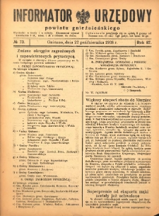 Informator Urzędowy Powiatu Gnieźnieńskiego 1938.10.22 R.87 Nr73
