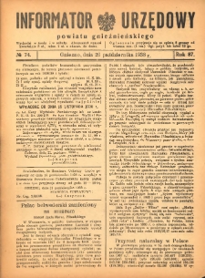 Informator Urzędowy Powiatu Gnieźnieńskiego 1938.10.26 R.87 Nr74
