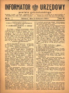 Informator Urzędowy Powiatu Gnieźnieńskiego 1938.11.26 R.87 Nr81