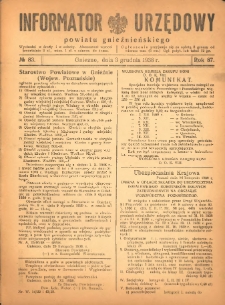 Informator Urzędowy Powiatu Gnieźnieńskiego 1938.12.03 R.87 Nr83