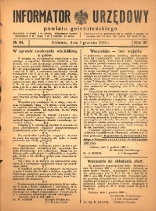 Informator Urzędowy Powiatu Gnieźnieńskiego 1938.12.07 R.87 Nr84