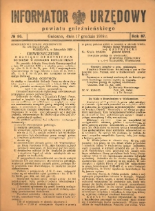 Informator Urzędowy Powiatu Gnieźnieńskiego 1938.12.17 R.87 Nr86