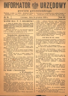 Informator Urzędowy Powiatu Gnieźnieńskiego 1938.12.24 R.87 Nr88