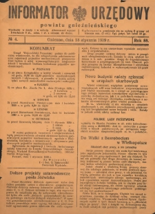 Informator Urzędowy Powiatu Gnieźnieńskiego 1939.01.18 R.88 Nr4