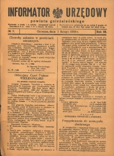 Informator Urzędowy Powiatu Gnieźnieńskiego 1939.02.01 R.88 Nr7