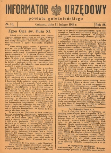 Informator Urzędowy Powiatu Gnieźnieńskiego 1939.02.11 R.88 Nr10