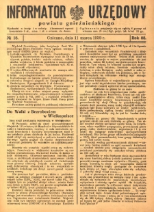 Informator Urzędowy Powiatu Gnieźnieńskiego 1939.03.11 R.88 Nr18