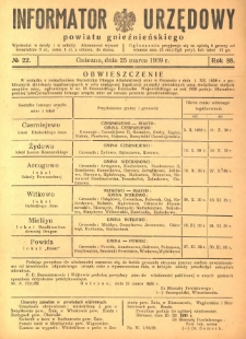 Informator Urzędowy Powiatu Gnieźnieńskiego 1939.03.25 R.88 Nr22