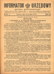 Informator Urzędowy Powiatu Gnieźnieńskiego 1939.04.05 R.88 Nr25