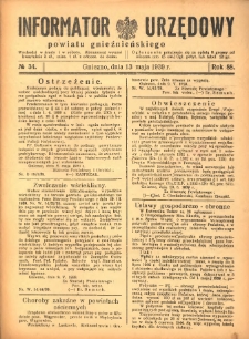 Informator Urzędowy Powiatu Gnieźnieńskiego 1939.05.13 R.88 Nr34