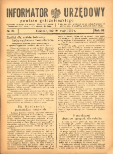 Informator Urzędowy Powiatu Gnieźnieńskiego 1939.05.24 R.88 Nr37