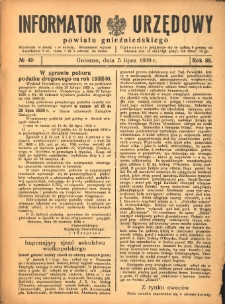 Informator Urzędowy Powiatu Gnieźnieńskiego 1939.07.05 R.88 Nr49