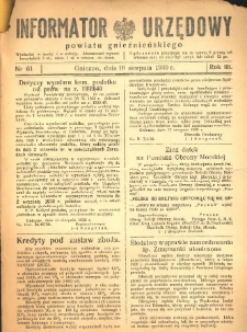 Informator Urzędowy Powiatu Gnieźnieńskiego 1939.08.16 R.88 Nr61