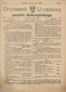 Orędownik Urzędowy Powiatu Wolsztyńskiego: za redakcję odpowiada Starostwo 1923.03.16 Nr2