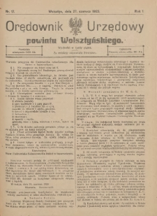 Orędownik Urzędowy Powiatu Wolsztyńskiego: za redakcję odpowiada Starostwo 1923.06.27 R.1 Nr17