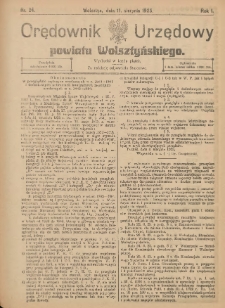Orędownik Urzędowy Powiatu Wolsztyńskiego: za redakcję odpowiada Starostwo 1923.08.17 R.1 Nr24