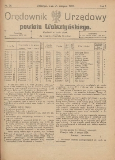 Orędownik Urzędowy Powiatu Wolsztyńskiego: za redakcję odpowiada Starostwo 1923.08.24 R.1 Nr25