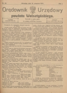 Orędownik Urzędowy Powiatu Wolsztyńskiego: za redakcję odpowiada Starostwo 1923.09.14 R.1 Nr28