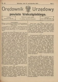 Orędownik Urzędowy Powiatu Wolsztyńskiego: za redakcję odpowiada Starostwo 1923.10.12 R.1 Nr32