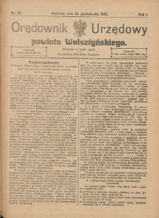 Orędownik Urzędowy Powiatu Wolsztyńskiego: za redakcję odpowiada Starostwo 1923.10.26 R.1 Nr34