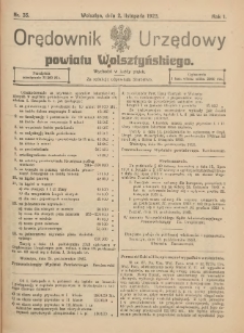Orędownik Urzędowy Powiatu Wolsztyńskiego: za redakcję odpowiada Starostwo 1923.11.02 R.1 Nr35