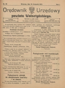 Orędownik Urzędowy Powiatu Wolsztyńskiego: za redakcję odpowiada Starostwo 1923.11.30 R.1 Nr39