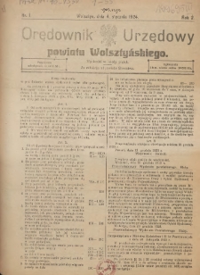 Orędownik Urzędowy Powiatu Wolsztyńskiego: za redakcję odpowiada Starostwo 1924.01.04 R.2 Nr1