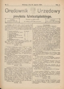 Orędownik Urzędowy Powiatu Wolsztyńskiego: za redakcję odpowiada Starostwo 1924.01.18 R.2 Nr3