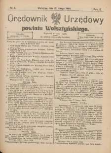 Orędownik Urzędowy Powiatu Wolsztyńskiego: za redakcję odpowiada Starostwo 1924.02.15 R.2 Nr6
