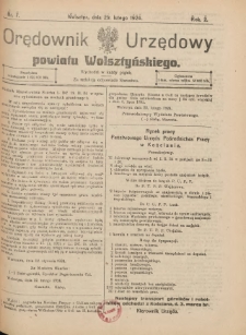 Orędownik Urzędowy Powiatu Wolsztyńskiego: za redakcję odpowiada Starostwo 1924.02.29 R.2 Nr7