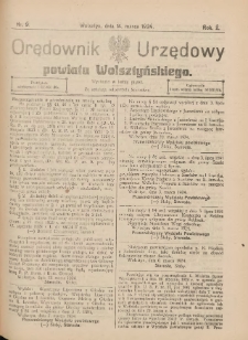 Orędownik Urzędowy Powiatu Wolsztyńskiego: za redakcję odpowiada Starostwo 1924.03.14 R.2 Nr9