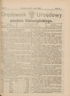 Orędownik Urzędowy Powiatu Wolsztyńskiego: za redakcję odpowiada Starostwo 1924.03.31 R.2 Nr12