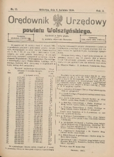 Orędownik Urzędowy Powiatu Wolsztyńskiego: za redakcję odpowiada Starostwo 1924.04.04 R.2 Nr13
