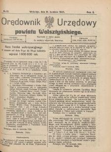 Orędownik Urzędowy Powiatu Wolsztyńskiego: za redakcję odpowiada Starostwo 1924.04.18 R.2 Nr15